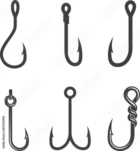 set of fishing hooks