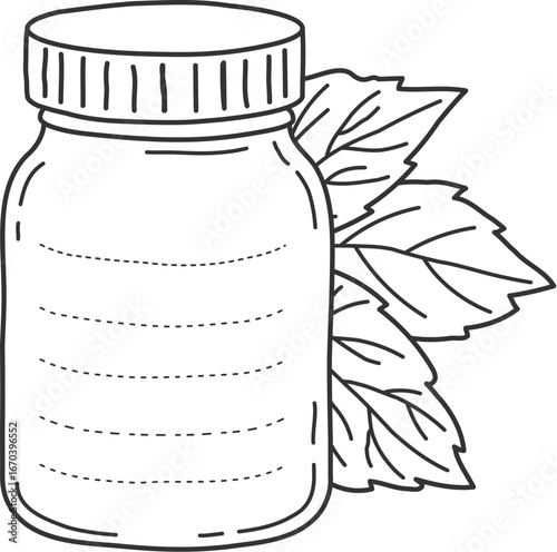 Glass bottle or jar container for kids memo note frame, vector message sticker. Kids diary or memo note frame in shape of glass jar for school notebook label, daily list plan and to do checklist