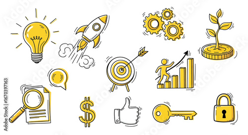Ignite Your Business Growth with Innovative Strategies and Solutions Visualized in this Dynamic Collection of Business Icons originally a scalable vector graphic