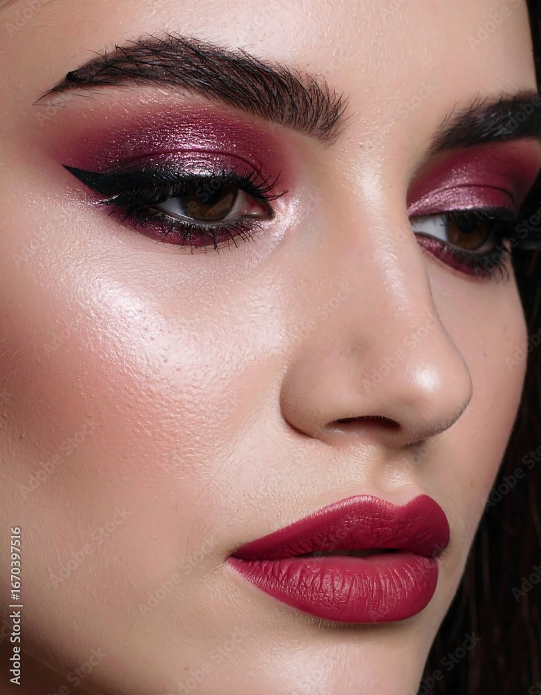 Naklejka premium Close-up makeup artistry