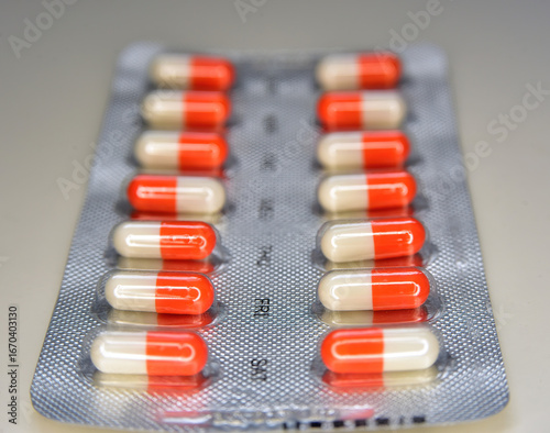 medical pills in blister packs
