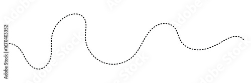 Long squiggle dashed, loopy line vector icon. Elegant hand drawn dotted line. Dashed hand drawn squiggle loopy line vector icon. Decorative Swirl and Border Element