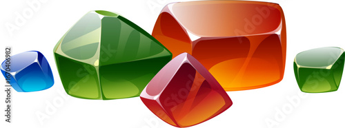Cartoon 3D pirate game icon of gemstones treasure of Caribbean corsairs, vector asset. Pirate adventure arcade game accessory and corsair GUI asset of pirate treasures, precious stones or gems