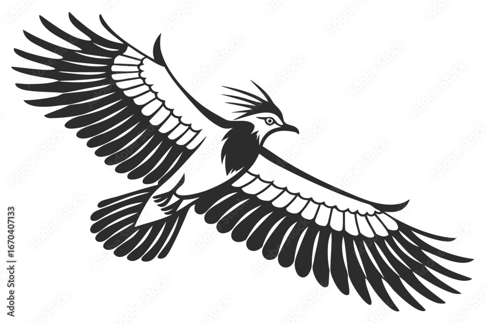 Fototapeta premium Lapwing sihouette black vector