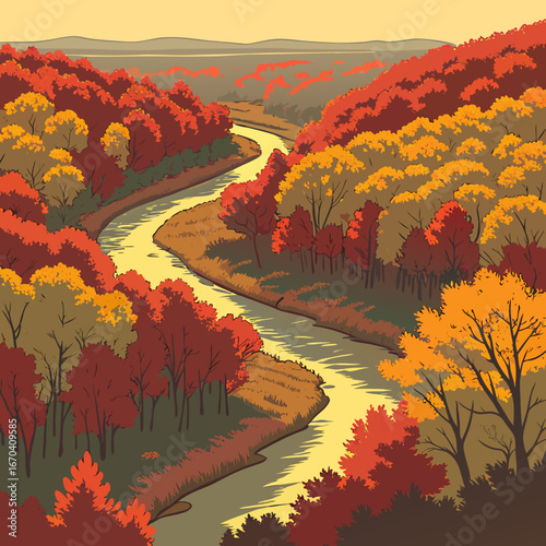 autumn landscape in the mountains