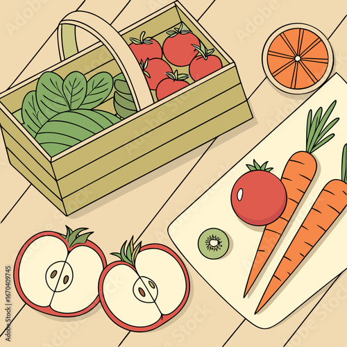 vector illustration of an apple pie