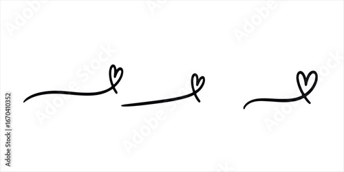 love icon vector set hand drawn illustration on white background.