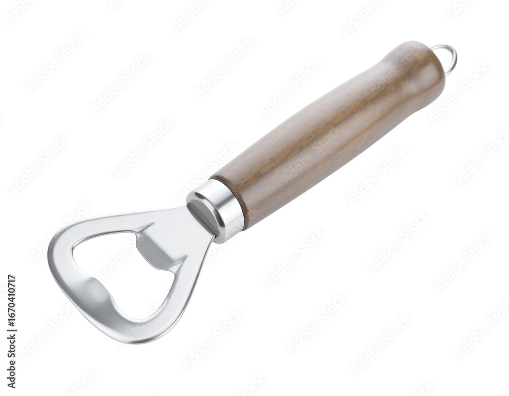 Fototapeta premium Metal bottle opener isolated on white background.