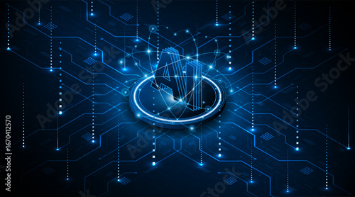 Digital technology of the future. AI icon or artificial intelligence symbol. Future advanced artificial intelligence technology circuit board concept	