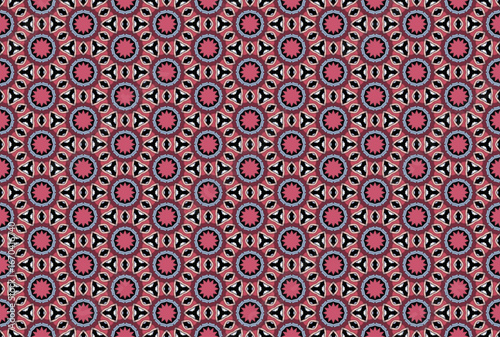 Seamless Fabric Interior Endless Cloth Perspective Shape Tile Symmetric Graphic Luxury Visual Fashion Design Texture Art Background Wallpaper Template Geometric Textile Digital Decoration Pattern.