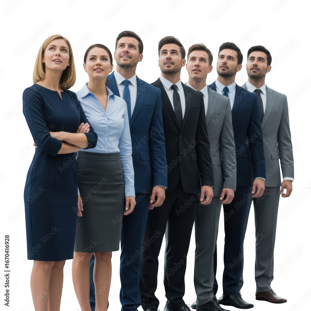Diverse professional team poses confidently for business photography transparent background Diverse professional team poses confidently for business photography transparent background