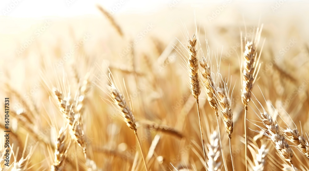 Obraz premium Golden Wheat Field Under Sunlight