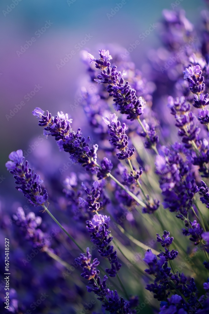 Naklejka premium field of lavender. Selective focus.