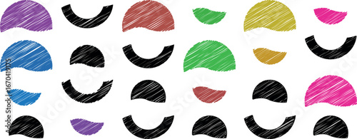 Elegant Geometric Sticker Set with Scalloped and Scribed Edges – Silhouette Labels in Circle, Oval, and  Shapes for Creative Projects