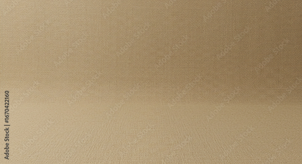 Fototapeta premium Neutral beige canvas texture backdrop for product photography and studio presentations offers versatile possibilities