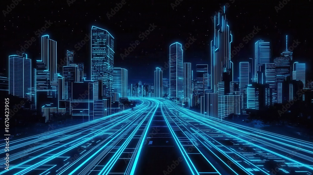 Fototapeta premium Cyberpunk Cityscape