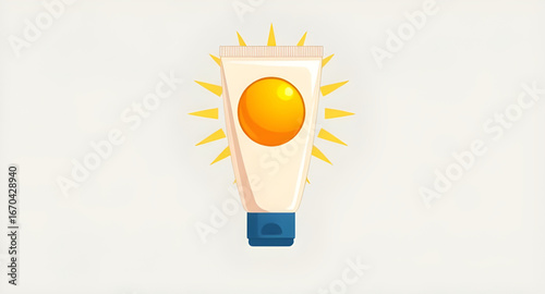 sun cream cartoon, hand cream drawing, cosmetic cream tube, sun lotion illustration, skin protection cream, SPF tube drawing, sun cream outline, sunscreen flat design, sunblock cartoon art, tube of su
