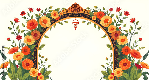 arch, flowers, vector, illustration, floral, frame, decorative, bouquet, design, botanical, wreath, arrangement, petals, leaves, garden, romantic, elegant, wedding, celebration, ornament, nature, beau
