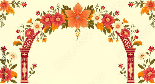 arch, flowers, vector, illustration, floral, frame, decorative, bouquet, design, botanical, wreath, arrangement, petals, leaves, garden, romantic, elegant, wedding, celebration, ornament, nature, beau