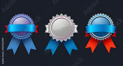 award, badge, set, emblem, medal, ribbon, label, seal, honor, achievement, trophy, winner, premium, quality, certification, stamp, vector, icon, illustration, reward, symbol, design, gold, silver, bro