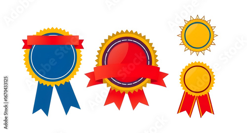 award, badge, set, emblem, medal, ribbon, label, seal, honor, achievement, trophy, winner, premium, quality, certification, stamp, vector, icon, illustration, reward, symbol, design, gold, silver, bro