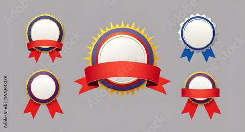 award, badge, set, emblem, medal, ribbon, label, seal, honor, achievement, trophy, winner, premium, quality, certification, stamp, vector, icon, illustration, reward, symbol, design, gold, silver, bro
