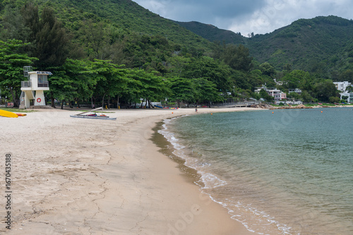 Fotografie Silvermine Bay Beach located on Tung Wan Tau Road in Mui Wo, Lantau Island, Hong Kong