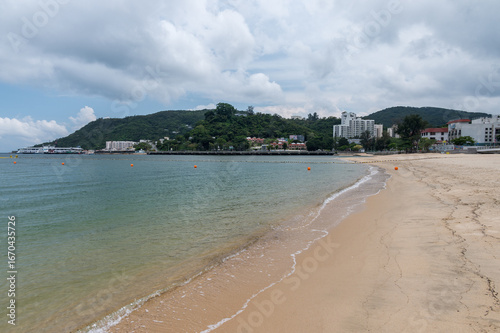 Fototapeta Silvermine Bay Beach located on Tung Wan Tau Road in Mui Wo, Lantau Island, Hong Kong