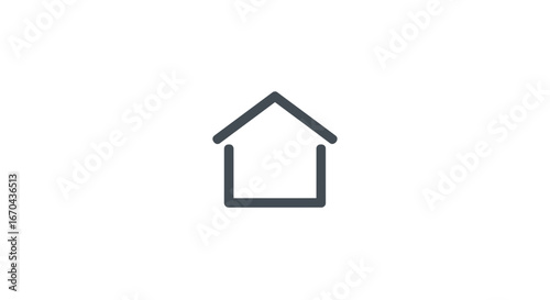 Minimalistic house icon representing home, property, and real estate market