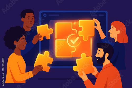 Virtual Puzzle Building for a Completed Project