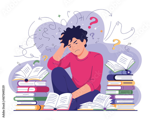 Overwhelmed Student Intense Study Challenges and Academic Stress