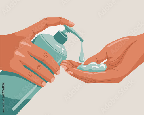 Applying Hand Sanitizer A Simple Act of Cleanliness and Protection