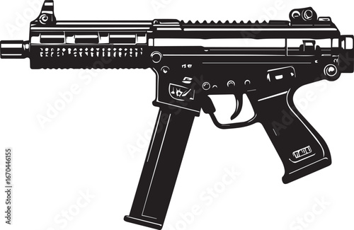 Submachine Gun Illustration