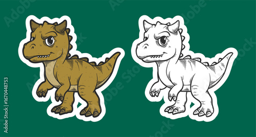 Chubby Brown T-Rex Sticker Illustration