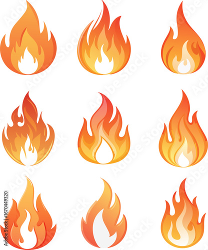 fire flames set