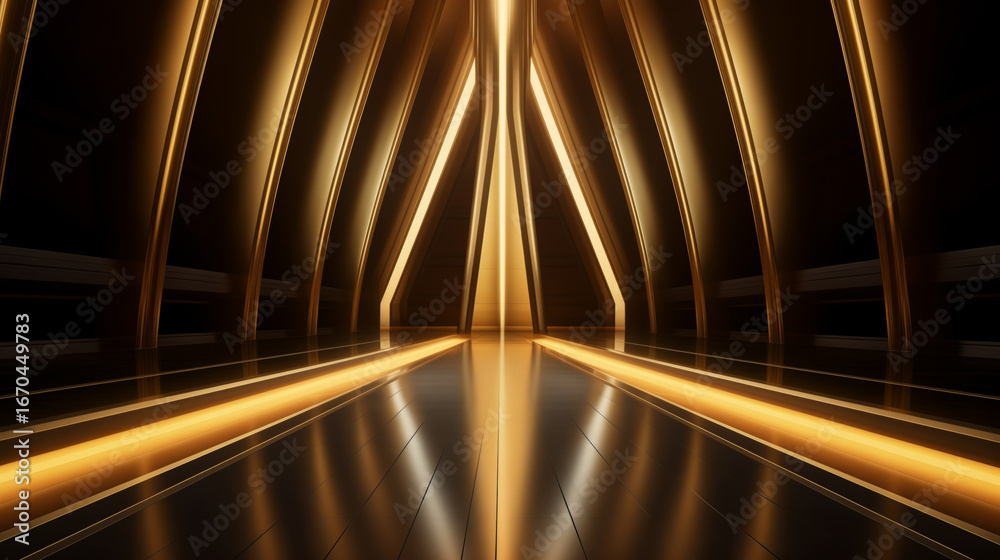 Naklejka premium Golden Light - Beam Path