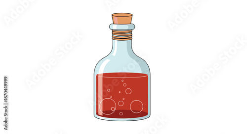 Magical potion bottle bubbling liquid elixir flask container vintage alchemy liquid