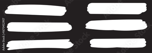 Straight lines of a marker or brush for highlighting and underlining. Vector illustration.