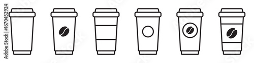 Paper Coffee Cup Icon. Disposable To-Go Cup Icon.