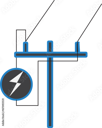 Power Distribution and Low Voltage Illustration | Electrical Grid Vector
