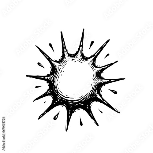Hand drawn spiky burst element vector illustration a dynamic representation of an abstract form