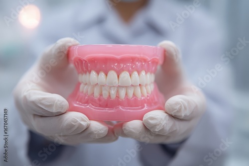 Wallpaper Mural Dental model held by gloved hands Torontodigital.ca