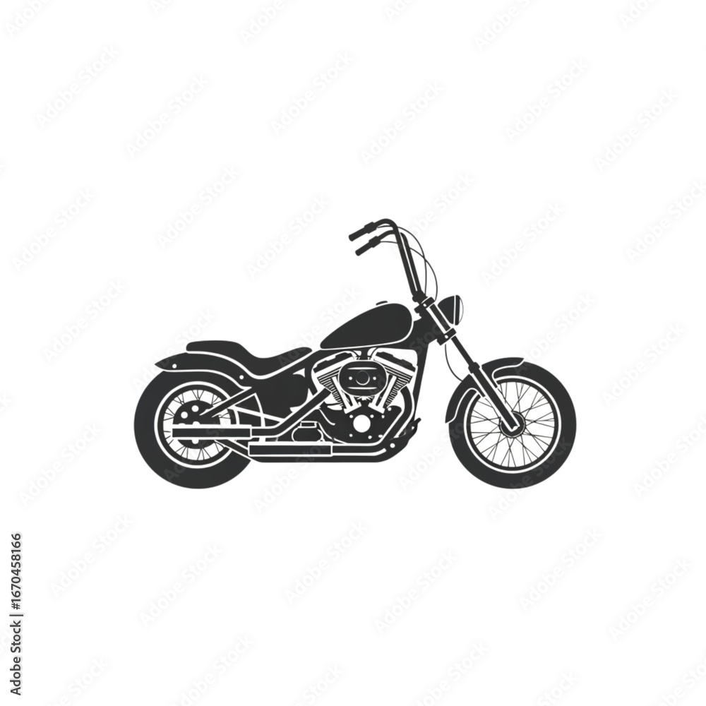 Obraz premium Sleek motorcycle silhouette a classic cruiser ready for the open road adventure transparent background