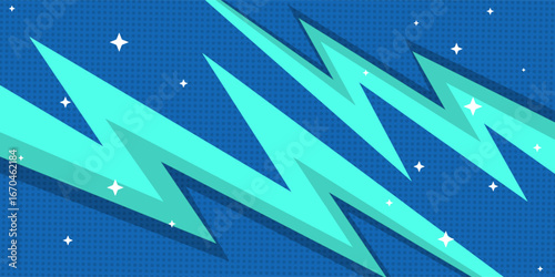 comic abstract pop art background with thunder illustration