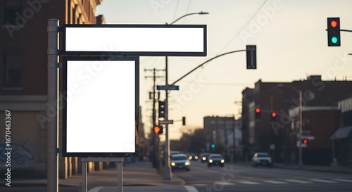 Modern Slim Outdoor Billboard Mockup with White Clean Surface for Design Showcase