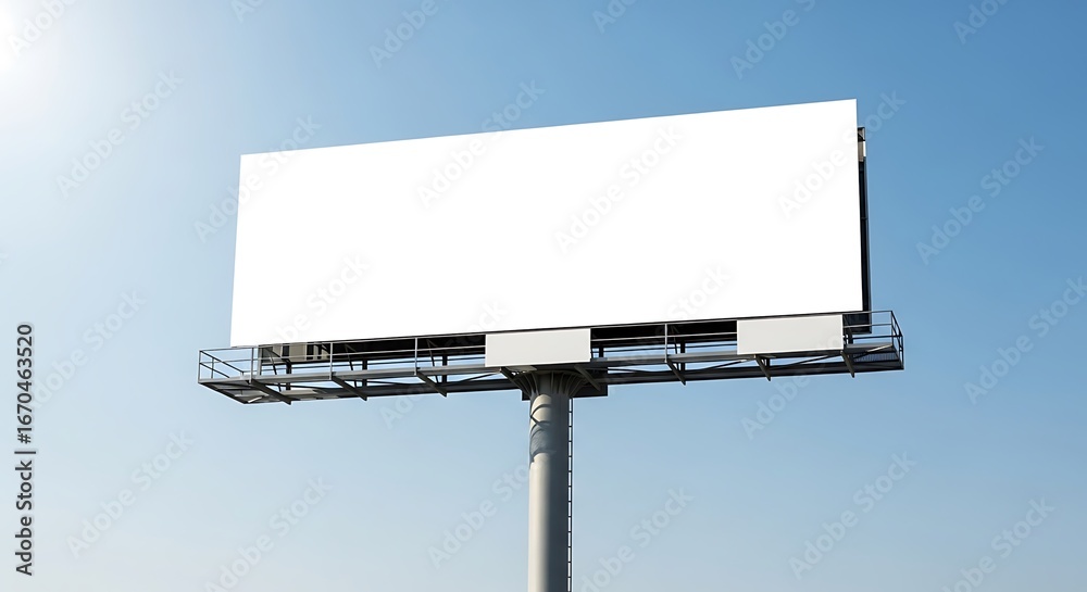 Obraz premium Outdoor Horizontal Billboard Mockup – White Panel