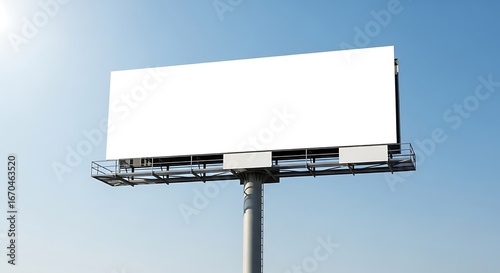 Outdoor Horizontal Billboard Mockup – White Panel