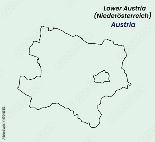Map of Austria, Map of Austria states, Map of  Lower Austria, Lower Austria (Nieder­österreich)
