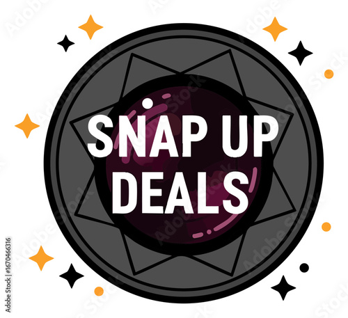 Snap Up Deals Promotional Emblem for Online Shopping and Sales