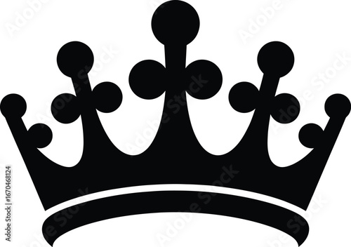 Black royal crown emblem white